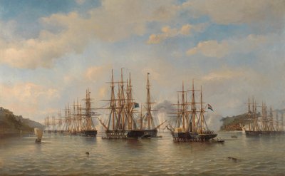 Esquadrões holandeses, ingleses, franceses e americanos em águas japonesas durante a expedição liderada pelo comandante francês Constant Jaurès, setembro de 1864 de jonkheer Jacob Eduard van Heemskerck