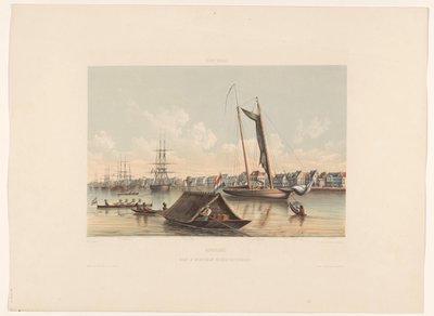 Frente ao mar e estrada em Paramaribo
Suriname. Vista da Orla Marítima e Rodoviária de Paramaribo (título sobre o objecto) de jonkheer Jacob Eduard van Heemskerck