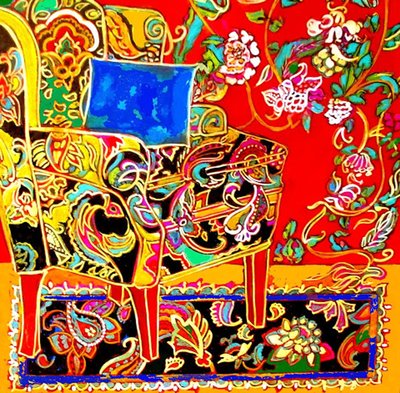 Sala de estar Suzani, 2017 (técnica mista) de linda arthurs
