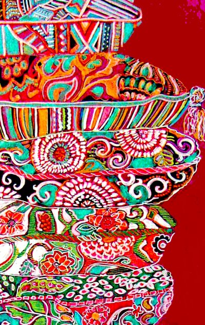 Pilha de almofadas, 2017 (técnica mista) de linda arthurs