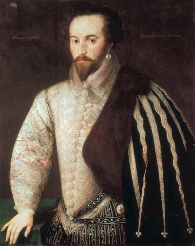 Retrato de Sir Walter Raleigh (1554 - 1618). Pintura atribuída a Federico Zuccaro (ou Zuccari) (1549 - 1609). 1588. Londres, Galeria Nacional de Retratos. de or Zuccaro Federico Zuccari