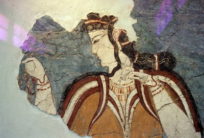 Fragmento fresco com figura feminina, de Micenas, Grécia, civilização micénica de Unbekannt Unbekannt