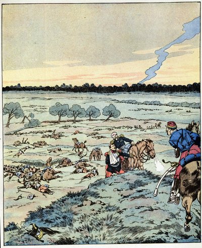 Naves de batalha? Não há mais! A resposta de um general a um oficial que reclamava reforço na Batalha de Reischoffen, conhecido pelo seu pesado dever em 1870. Ilustração de Job (Jacques Marie Gaston Onfray e Breville) (Jacques-Marie) (1858-1931) por t de pseudonym for Onfray de Breville Jacques Job