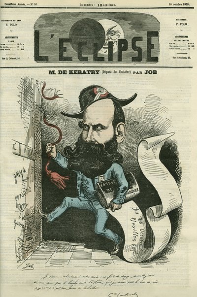 Desenho animado por Emile Keratry (1832-1904), político francês. Capa em "L