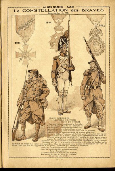 Diário de Bon Marche 1917 - Ilustração de Job (Jacques Marie (Jacques-Marie) Gaston Onfray e Breville) (1858-1931): 1905 de pseudonym for Onfray de Breville Jacques Job