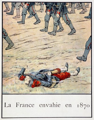 A França invadiu em 1870 (um soldado morto no campo de batalha) - em "Petite histoire de France", de Jacques Bainville, ed. Mane de pseudonym for Onfray de Breville Jacques Job