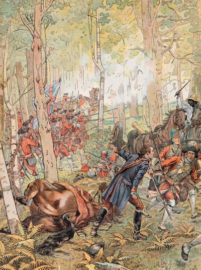 Jacques Marie Gaston Onfroy de Breville dit JOB (1858-1931) - George Washington na Batalha de Monongahela contra os franceses em 9 de julho de pseudonym for Onfray de Breville Jacques Job