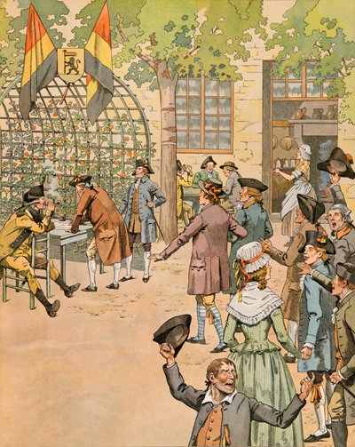 Jacques Marie Gaston Onfroy de Breville conhecido como JOB (1858-1931) - História da Bélgica: Enrolement of volunteers for the patriots