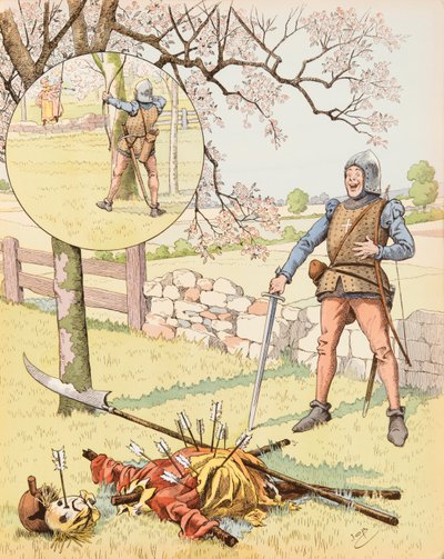 Jacques Marie Gaston Onfroy de Breville dit JOB (1858-1931) - Le Franc Archer de Bagnolet (obra cômica do século XV com um soldado fanfaron), Coleção Particular de pseudonym for Onfray de Breville Jacques Job
