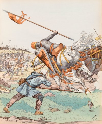 Jacques Marie Gaston Onfroy de Breville dit JOB (1858-1931) - Le reaper de Bouvines (camponês que participou na Batalha de Bouvines em 1214), Privee de Collection de pseudonym for Onfray de Breville Jacques Job