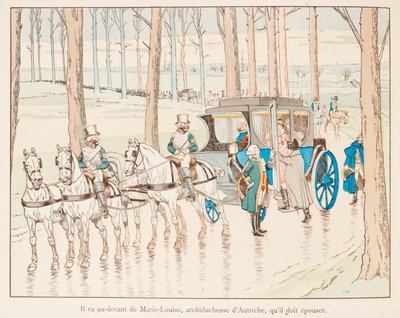 Jacques Marie Gaston Onfroy de Breville dit JOB (1858-1931) - Napoleão Bonaparte vai para a frente de Marie Louise da Áustria antes de seu casamento em 1810, Coleção Privada de pseudonym for Onfray de Breville Jacques Job