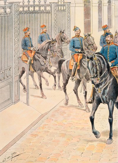 Jacques Marie Gaston Gaston Onfroy de Breville dit JOB (1858-1931) - Forfait das tropas francesas em todos os momentos: Hundred Gardes (Segundo Império), Coleção Privada de pseudonym for Onfray de Breville Jacques Job