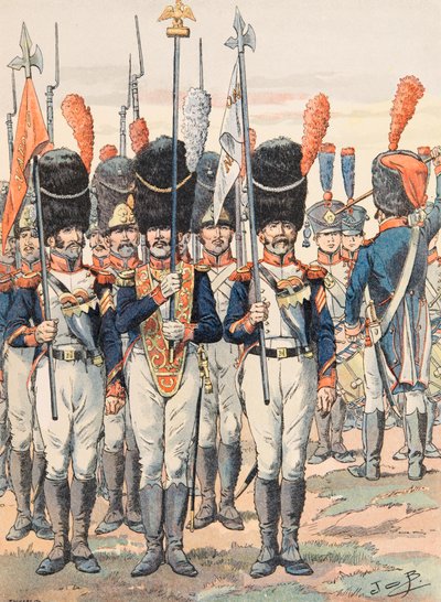 Jacques Marie Gaston Gaston Onfroy de Breville dit JOB (1858-1931) - Forfait das tropas francesas em todos os momentos: Porte Aigles (1812), Coleção Privada de pseudonym for Onfray de Breville Jacques Job