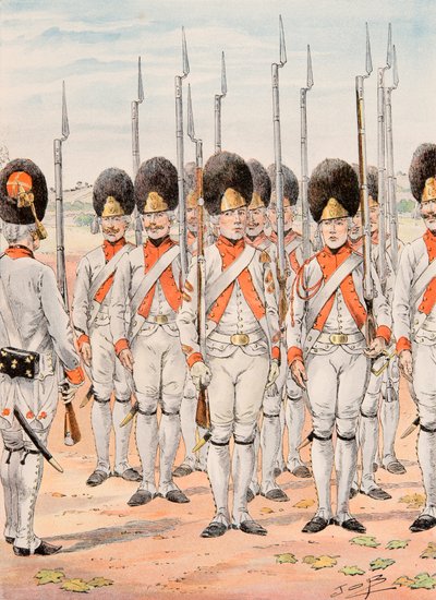 Jacques Marie Gaston Gaston Onfroy de Breville dit JOB (1858-1931) - Forfait das tropas francesas em todos os momentos: Grenadiers of the Regiment of Orleans Infanterie (1765 - 1775), Coleção Privada de pseudonym for Onfray de Breville Jacques Job