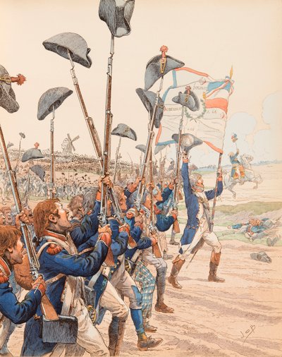 Jacques Marie Gaston Onfroy de Breville dit JOB (1858-1931) - A Batalha de Valmy em 1792 durante as Guerras da Revolução Francesa, Coleção Privada de pseudonym for Onfray de Breville Jacques Job