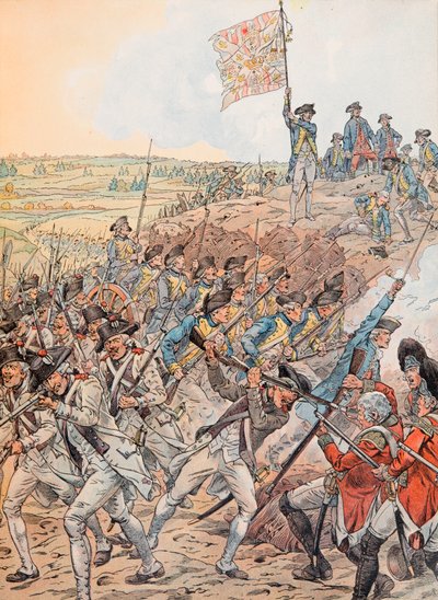 Jacques Marie Gaston Onfroy de Breville dit JOB (1858-1931) - Os franceses durante a Batalha de Yorktown em outubro de 1781 durante a Guerra da Independência, Coleção Privada de pseudonym for Onfray de Breville Jacques Job