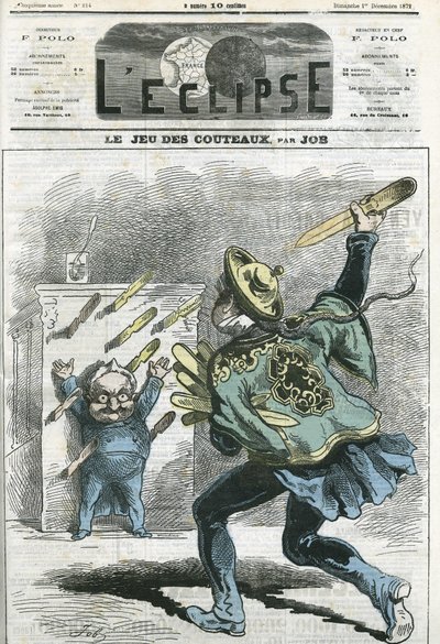 Le jeux des knives, Adolphe Thiers (1797-1877), historiador e estadista francês. Capa em "L