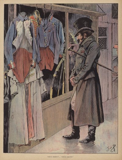 Roupas velhas! Listras velhas! (cor litho) de pseudonym for Onfray de Breville Jacques Job