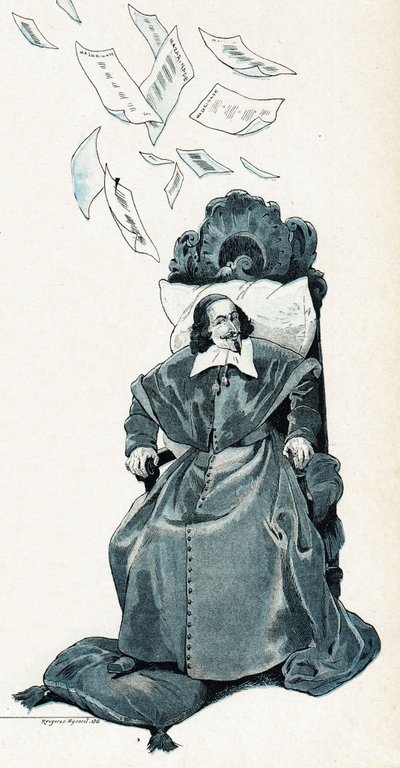 Retrato do Cardeal Jules Mazarin (Giulio Raimondo Mazzarino ou Mazarino de pseudonym for Onfray de Breville Jacques Job