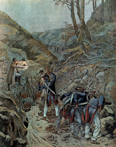 Campanha da Prússia (1806): As tropas estavam trabalhando para ampliar uma passagem para canhões no sopé do Monte Iena, na véspera da batalha (que despertou em 14 de outubro de pseudonym for Onfray de Breville Jacques Job