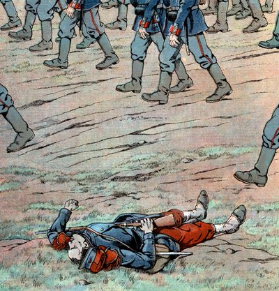 Prussianos invadem a França: soldado francês morto de pseudonym for Onfray de Breville Jacques Job