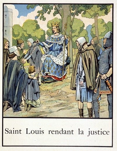 Saint Louis fazendo justiça - em "Petite histoire de France" de Jacques Bainville, ed. Mane de pseudonym for Onfray de Breville Jacques Job