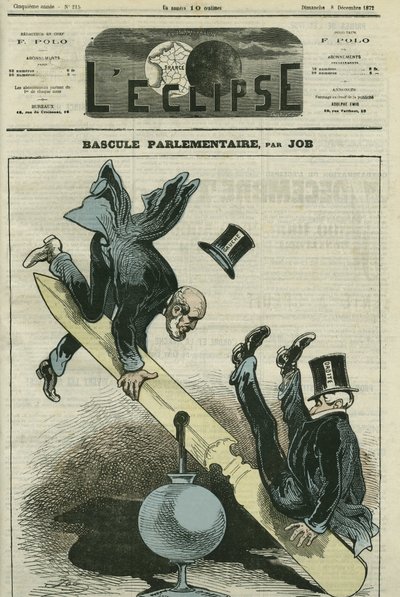 A troca parlamentar entre os partidos da direita e da esquerda. Capa em "L