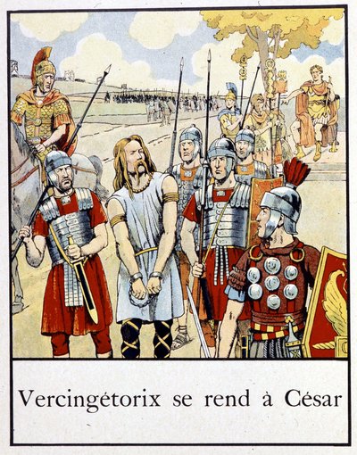 Vercingetorix rende-se a César - em "Petite histoire de France" de Jacques Bainville, ed. Mane de pseudonym for Onfray de Breville Jacques Job