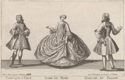 Perruque à Face/Dame en Robe/Manche en Pagode de published by Jacques Chéreau