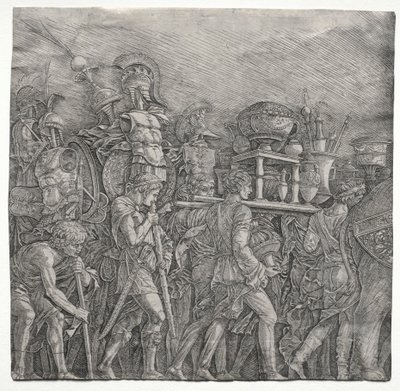 Os Triunfos de César: Os Portadores de Corselet de school of Andrea Mantegna