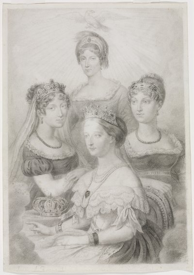 Mulheres Bonaparte de studio of A. W. A. Plâté Studio (Ceylonese)