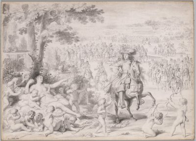Luís XIV capturado por Vênus de studio of Charles Le Brun
