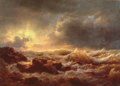Esclarecendo - Costa da Sicília, 1847 de Andreas Achenbach