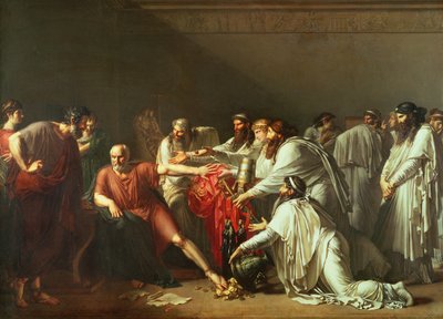 Hipócrates (c.460-c.377 aC) Recusando os presentes de Artaxerxes I (d.425 aC) 1792 de Anne Louis Girodet de Roucy Trioson