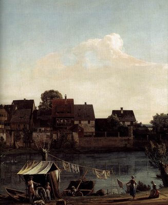 Pirna visto da cidade do porto de Bernardo Bellotto