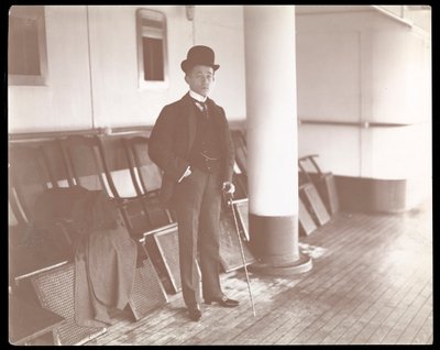 O jóquei Tod Sloan em seu retorno da Europa, 1898 (impressão de gelatina de prata) de Byron Company