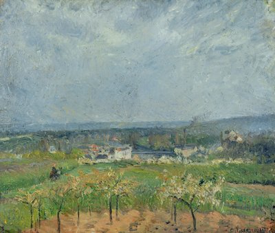 Paisagem em Pontoise, 1877 de Camille Jacob Pissarro