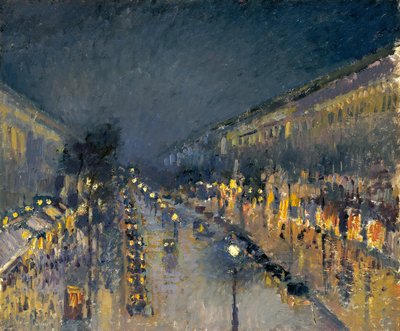 O Boulevard Montmartre à noite, 1897 de Camille Jacob Pissarro