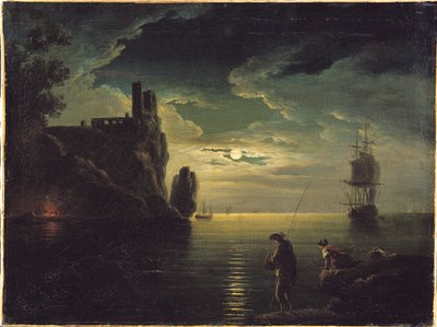 Seascape à noite de Claude Joseph Vernet