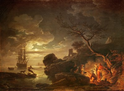 Paisagem à luz da lua de Claude Joseph Vernet