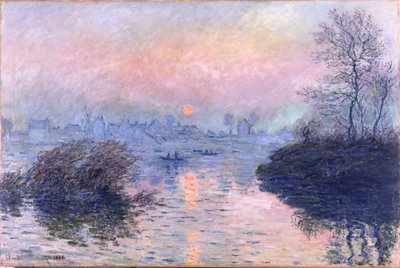 Pôr do sol no Sena em Lavacourt, efeito de inverno de Claude Monet