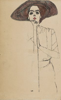 Mulher sentada com joelhos dobrados, 1917