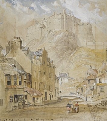 Castelo de Edimburgo do pé do Vennel, 1845 de Horatio McCulloch