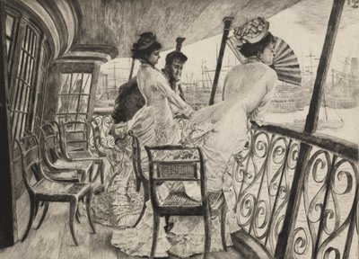 A galeria de HMS Calcutá (lembrança de uma bola no navio) de James Jacques Joseph Tissot