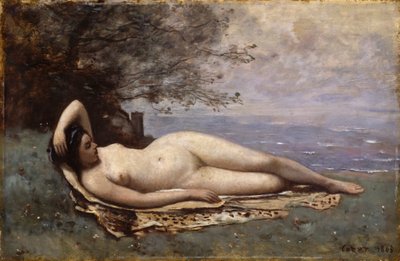 Bacante pelo mar de Jean Baptiste Camille Corot