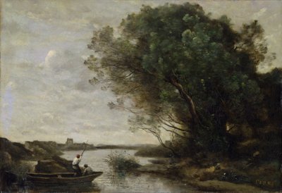 Paisagem do rio de Jean Baptiste Camille Corot