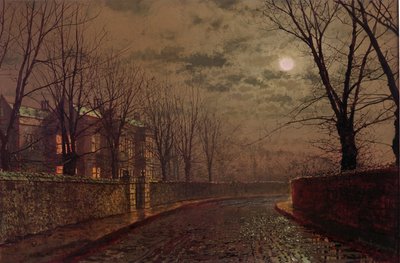 Cena da rua enluarada, 1882 de John Atkinson Grimshaw