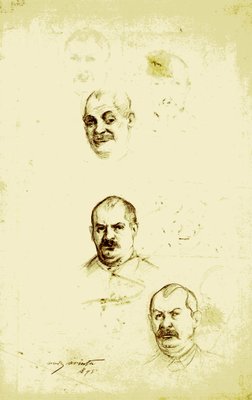 Auto-retratos em um Sudienblattn de Lovis Corinth