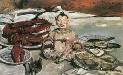 Ainda vida com pagodes de Lovis Corinth