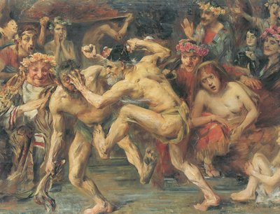 Odysseus im Kampf com dem BettlerUlysses lutando contra o mendigo.Ulysses lutando contra o mendigo. Cena inspirada da luta do Odyssee entre Ulysses e Iros.n de Lovis Corinth